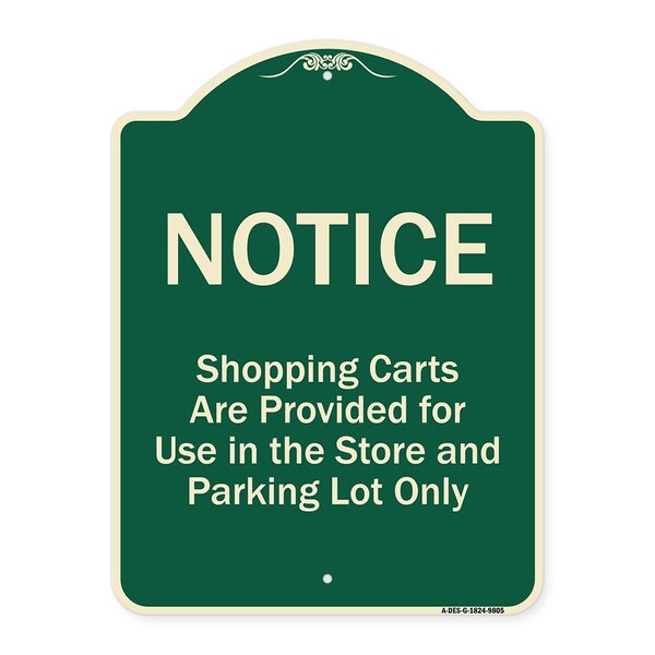 Designer Series-Notice-Shopping Carts Are Provided For Use In The Store And, G-1824-9805